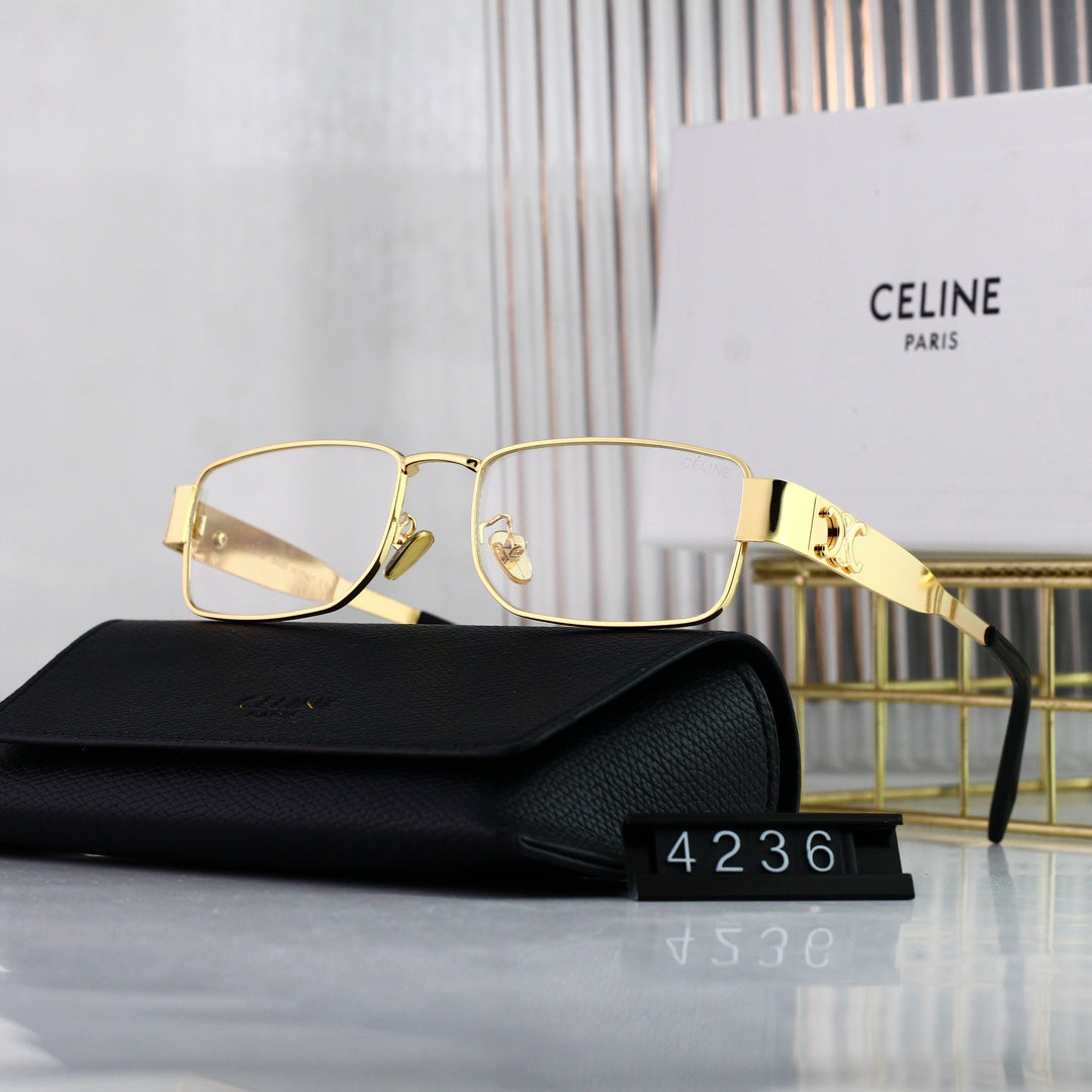 CELINE Triomphe Square Metal Sunglasses | Luxury UV400 Eyewear