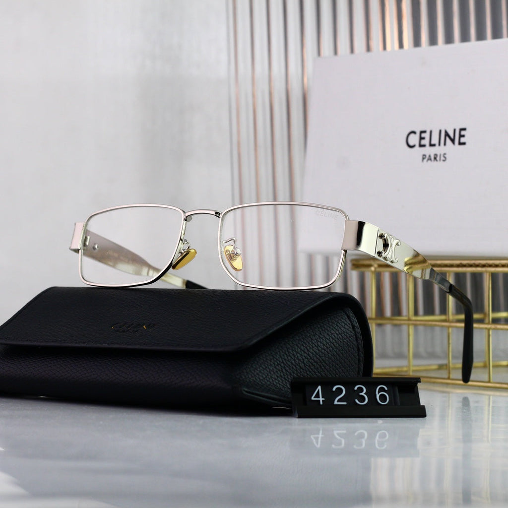 CELINE Triomphe Square Metal Sunglasses | Luxury UV400 Eyewear