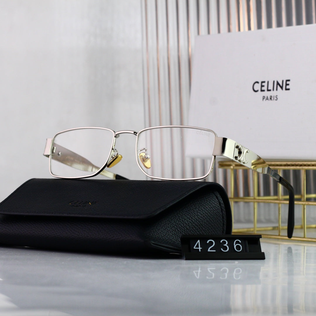 CELINE Triomphe Square Metal Sunglasses | Luxury UV400 Eyewear