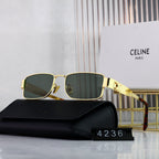 CELINE Triomphe Square Metal Sunglasses | Luxury UV400 Eyewear