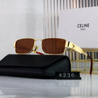 CELINE Triomphe Square Metal Sunglasses | Luxury UV400 Eyewear