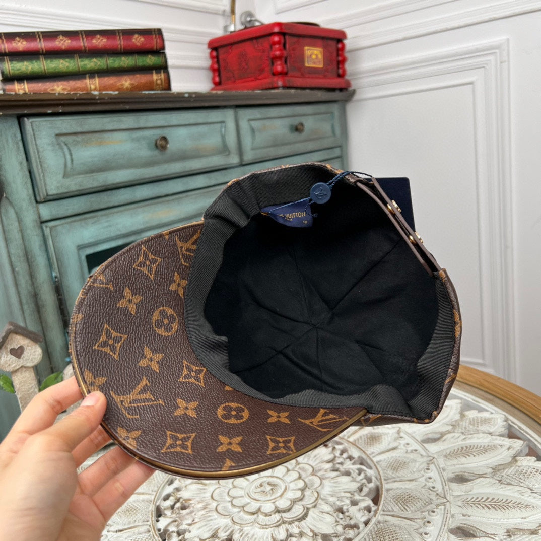 Luxury Louis Vuitton Monogram Bucket Hat & Cap Set
