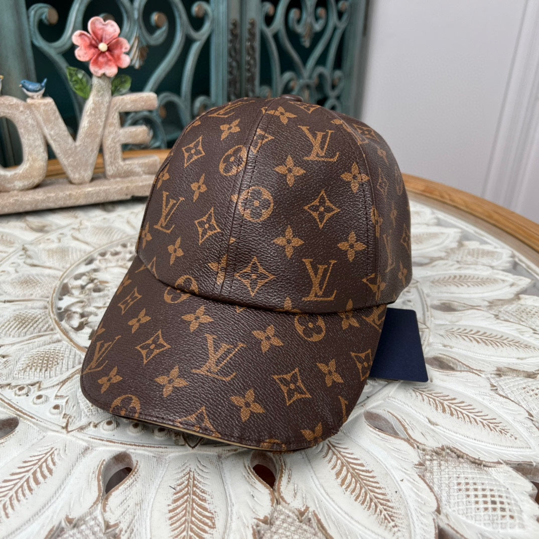 Luxury Louis Vuitton Monogram Bucket Hat & Cap Set