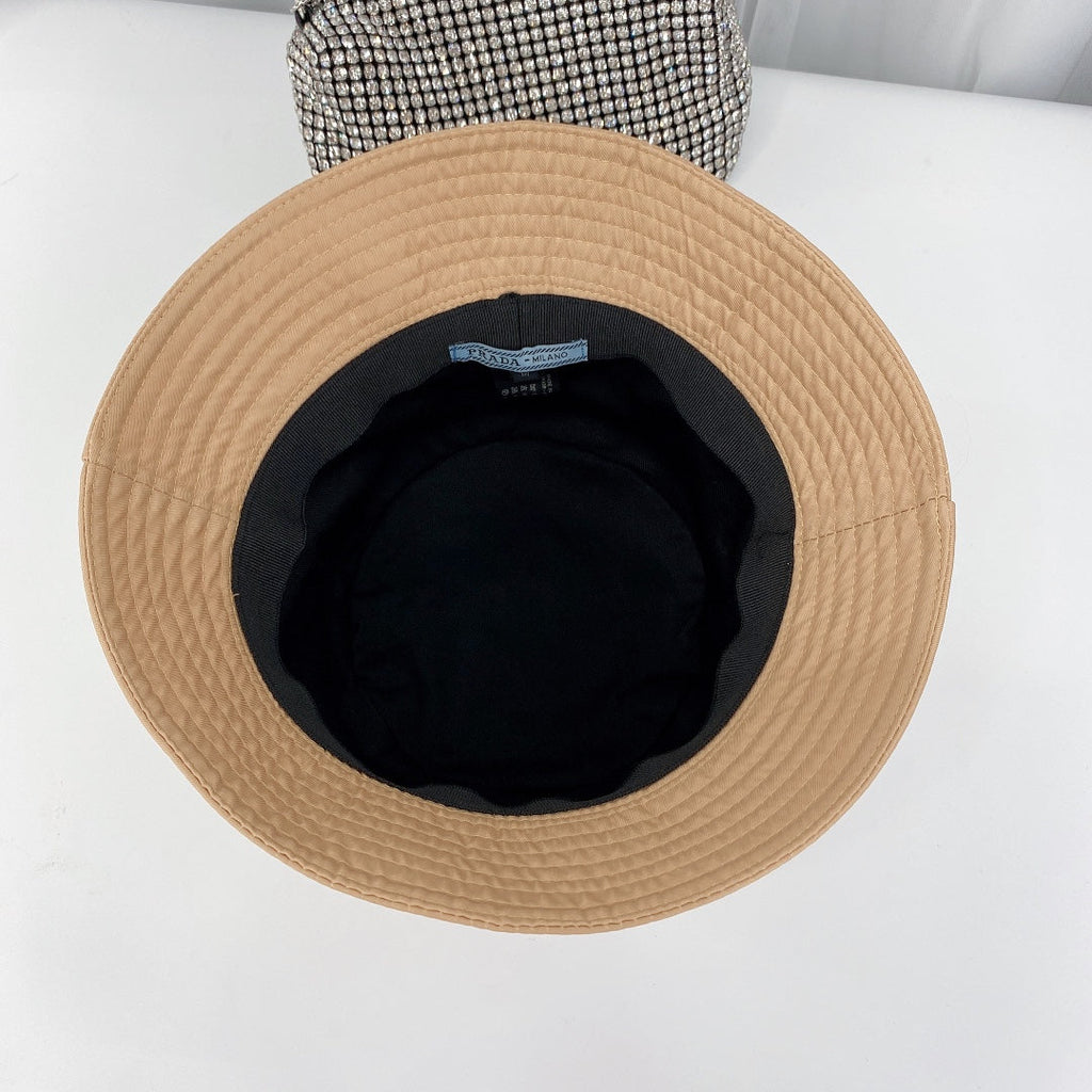 Prada Triangle Logo Bucket Hat | Luxury Designer Cotton Hat
