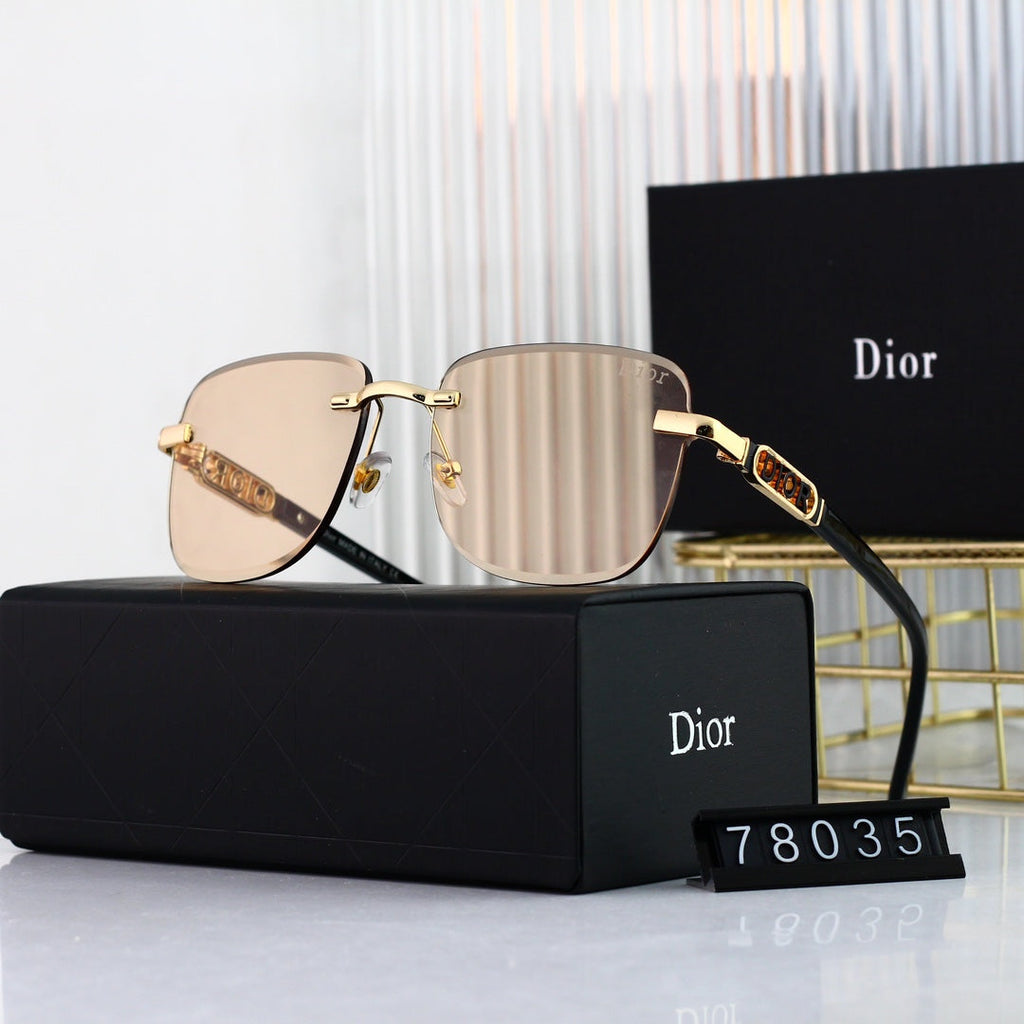 Dior Rimless Metal Polarized Sunglasses | Luxury Designer UV400 Eyewear