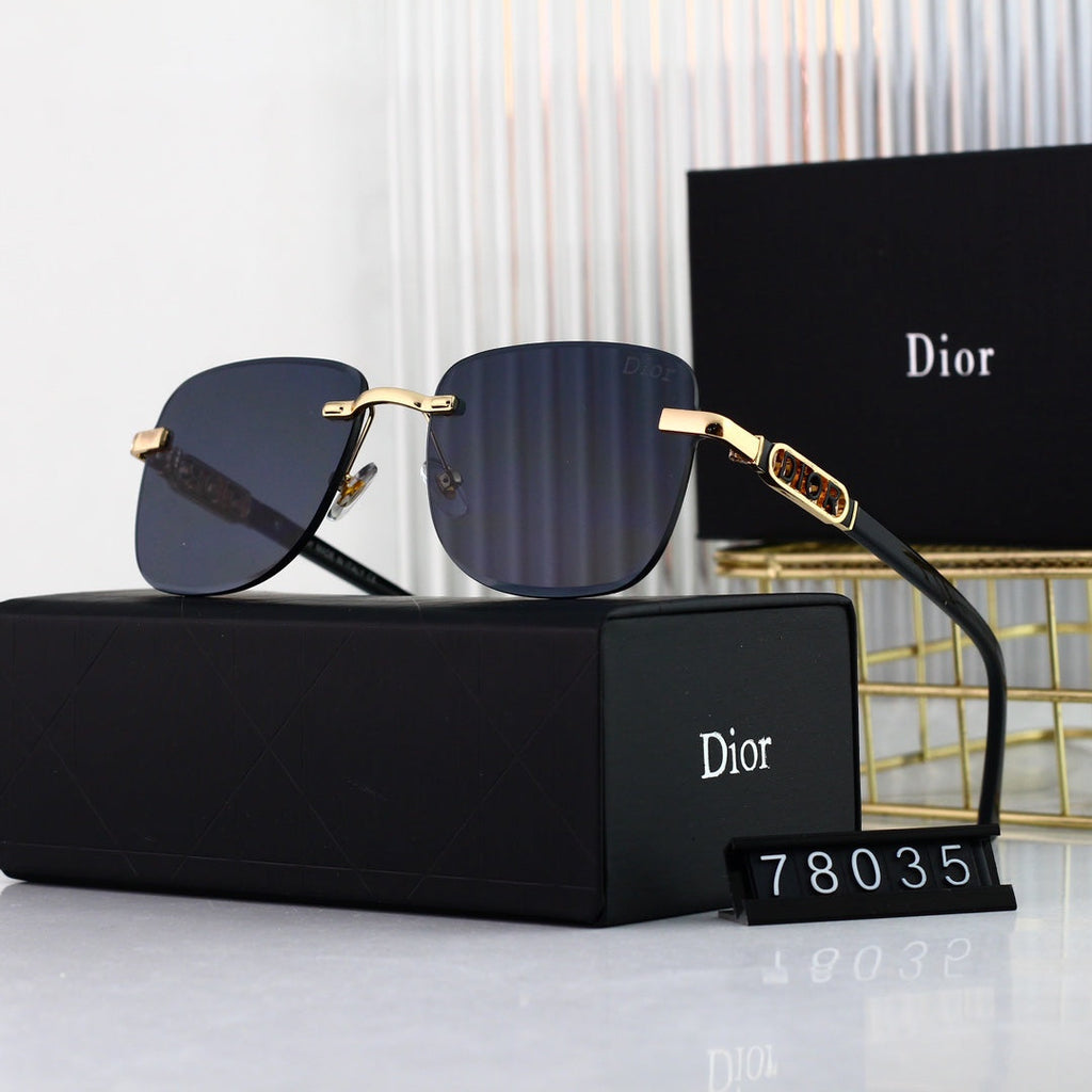 Dior Rimless Metal Polarized Sunglasses | Luxury Designer UV400 Eyewear