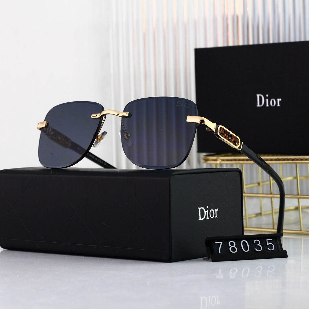 Dior Rimless Metal Polarized Sunglasses | Luxury Designer UV400 Eyewear