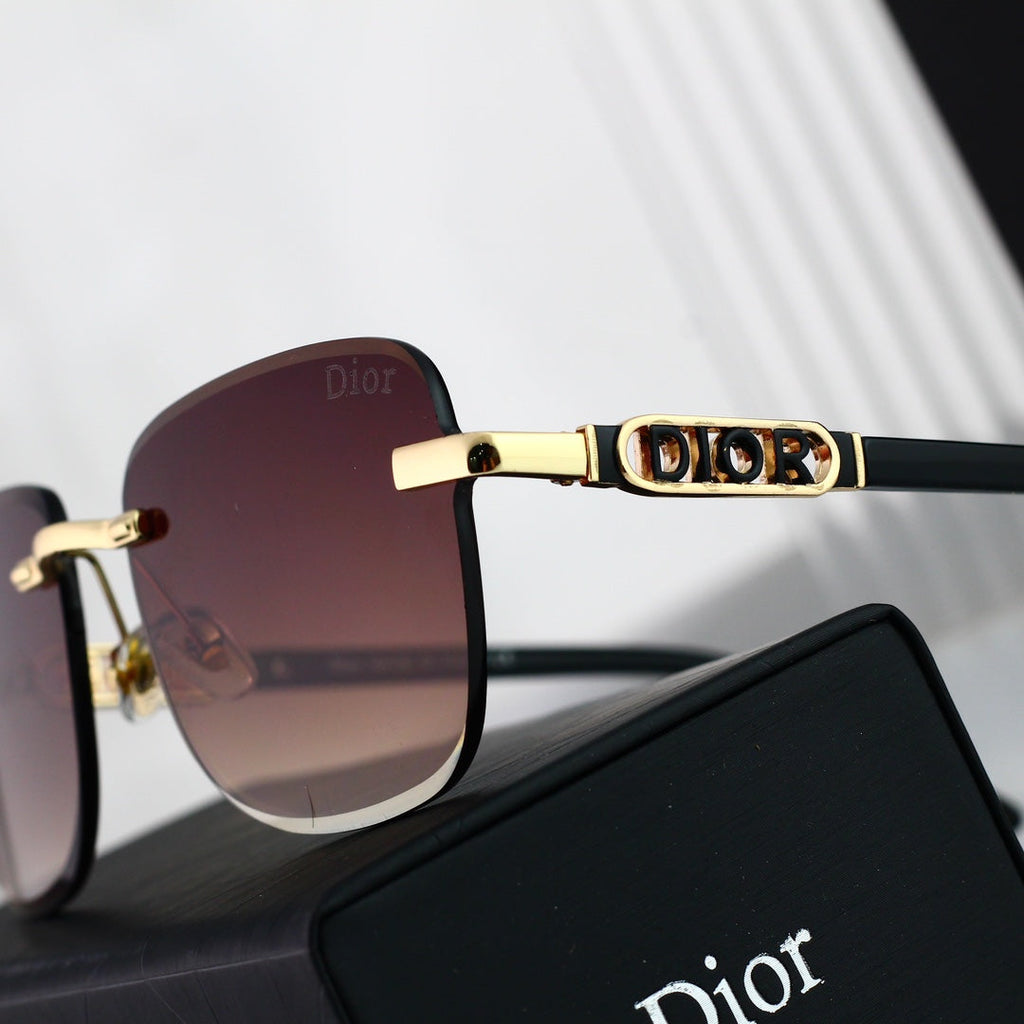 Dior Rimless Metal Polarized Sunglasses | Luxury Designer UV400 Eyewear