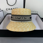 Dior Pearl Web Straw Bucket Hat