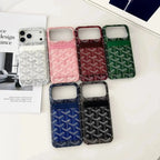 White Goyard iPhone 17 Pro Max MagSafe Case with Cardholder, Goyard Pattern - NUVALOVA