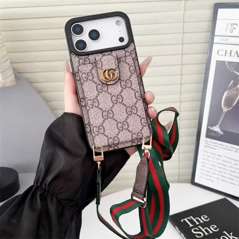 Louis Vuitton iPhone 17 Pro Max Crossbody Card Holder Case – Luxury Designer Cover