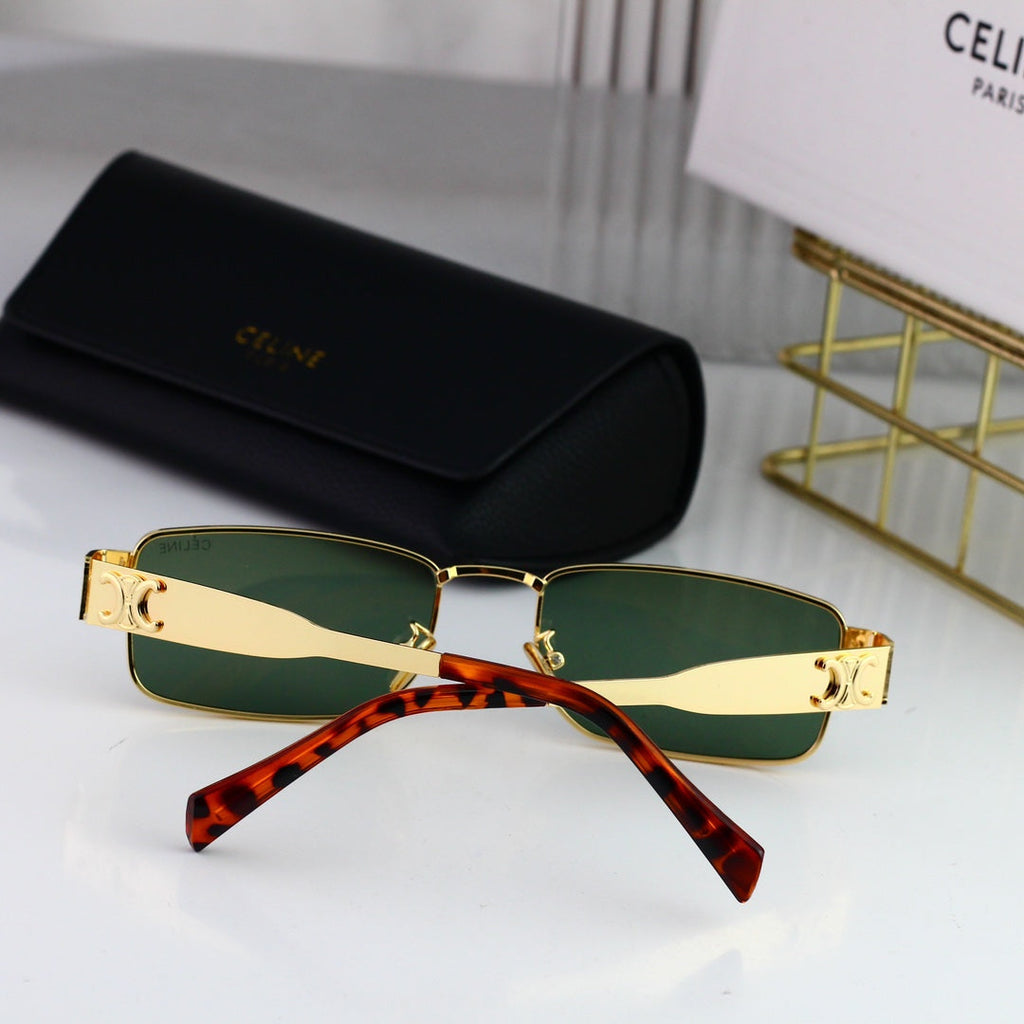 CELINE Triomphe Square Metal Sunglasses | Luxury UV400 Eyewear