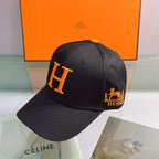 Hermès H Embroidered Cotton Baseball Cap