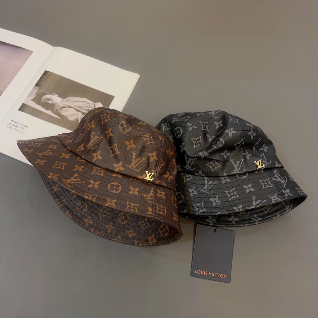 Louis Vuitton Monogram Leather Bucket Hat | Luxury Designer LV Hat