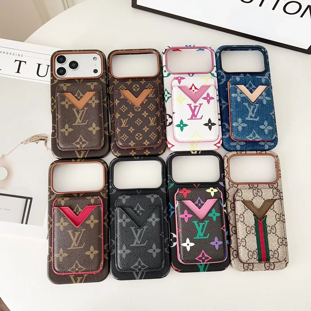Louis Vuitton iPhone 18 Pro Case with Cardholder – Monogram Black – Gray Leather