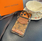 Louis Vuitton iPhone 18 Pro Max Case Crossbody – LV Strap Wallet Cover Black