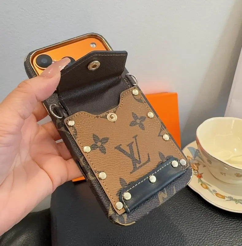 Louis Vuitton iPhone 18 Pro Max Case Crossbody – LV Strap Wallet Cover Black