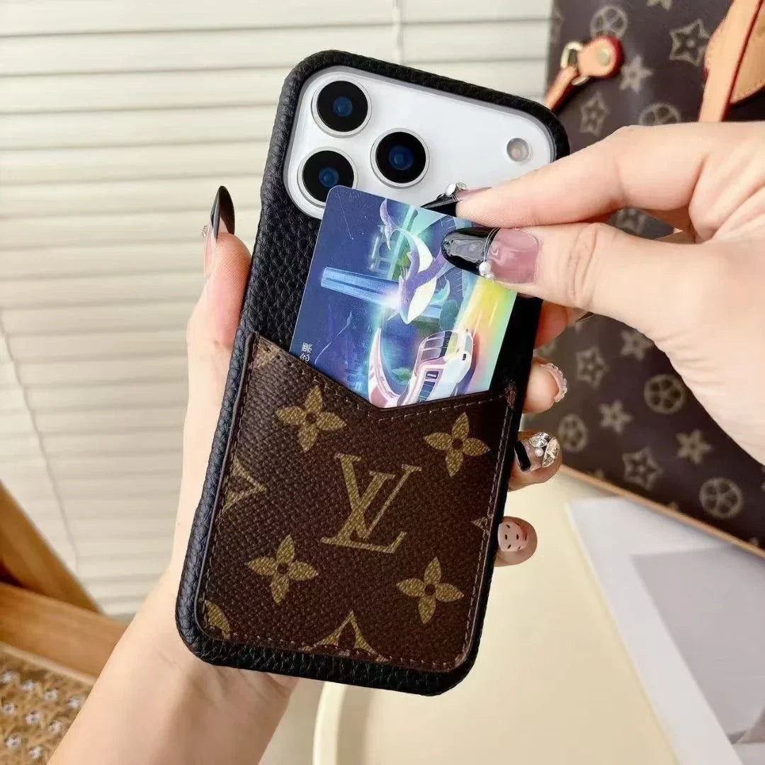 Louis Vuitton iPhone 18 Pro Max Case With Cardholder – Classic Monogram Leather