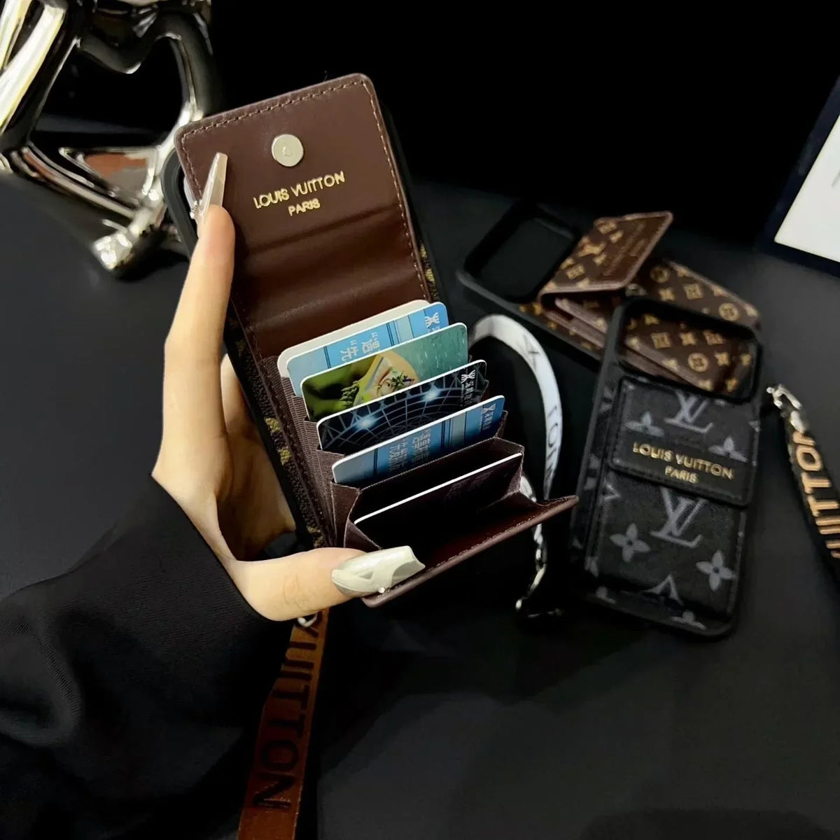 Louis Vuitton iPhone 18 Pro Max Wallet Case With Strap – Small Monogram Leather