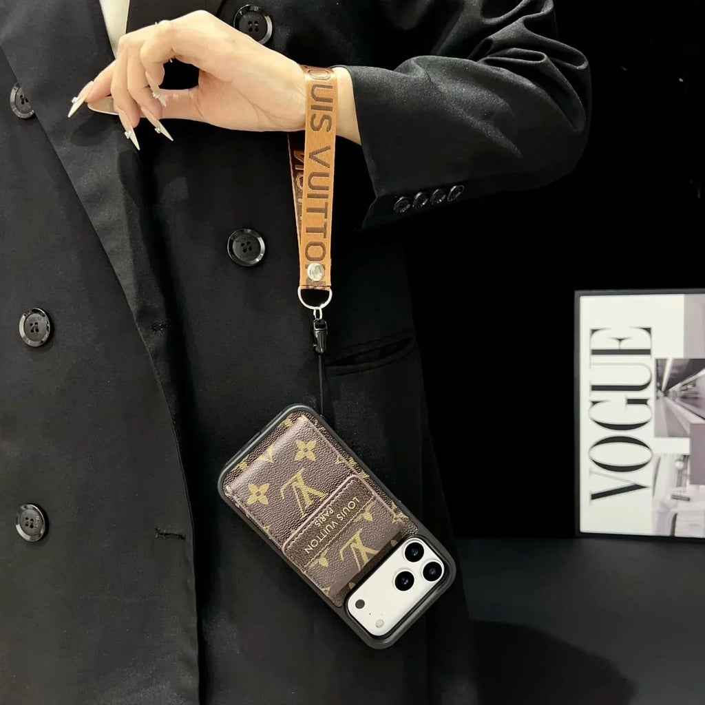 Louis Vuitton iPhone 18 Pro Max Wallet Case With Strap – Small Monogram Leather