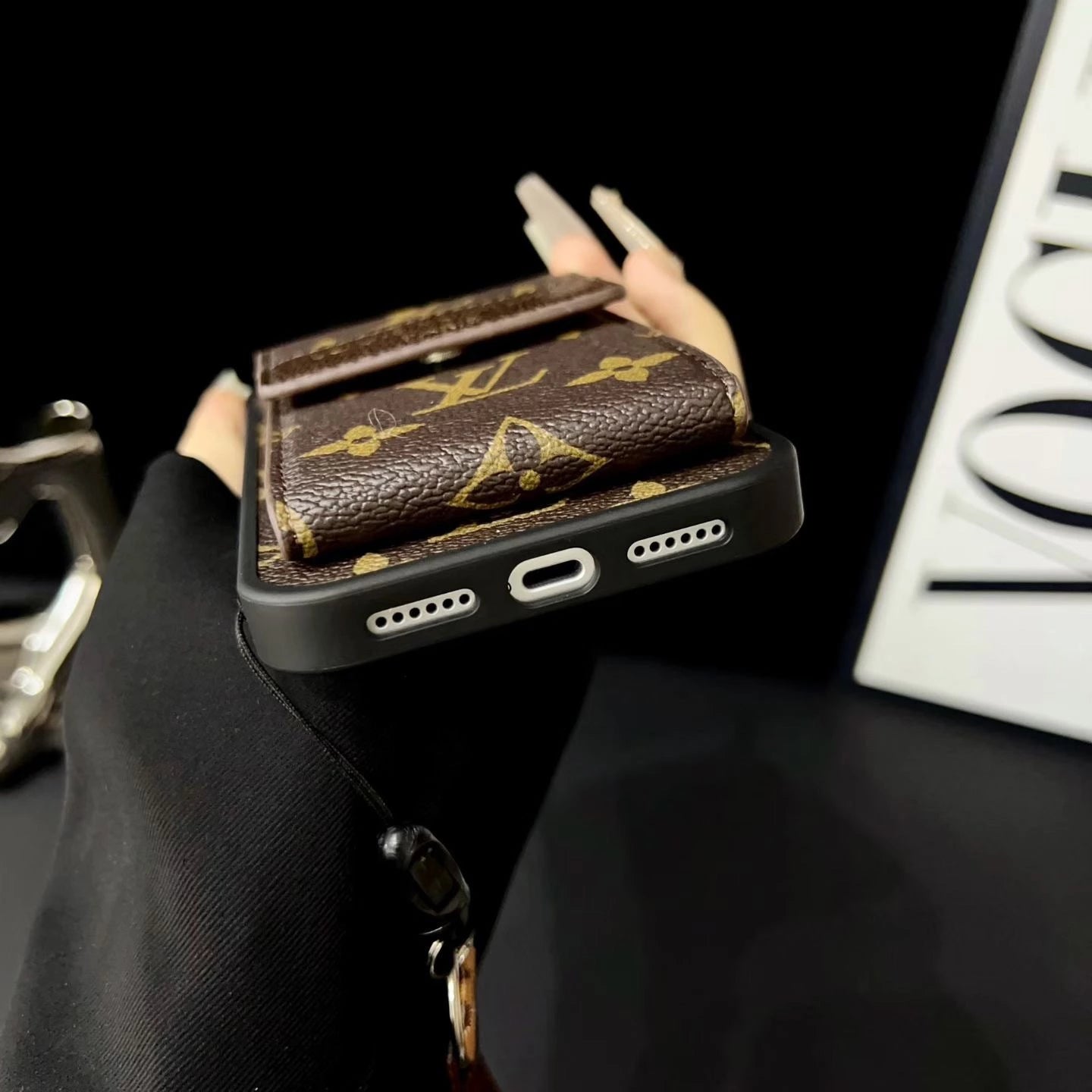 Louis Vuitton iPhone 17 Pro Max Wallet Case With Strap - Small Monogram Leather