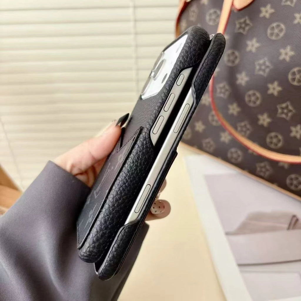 Louis Vuitton iPhone 17 Pro Max Case With Cardholder – Classic Monogram Leather - MAJESTY