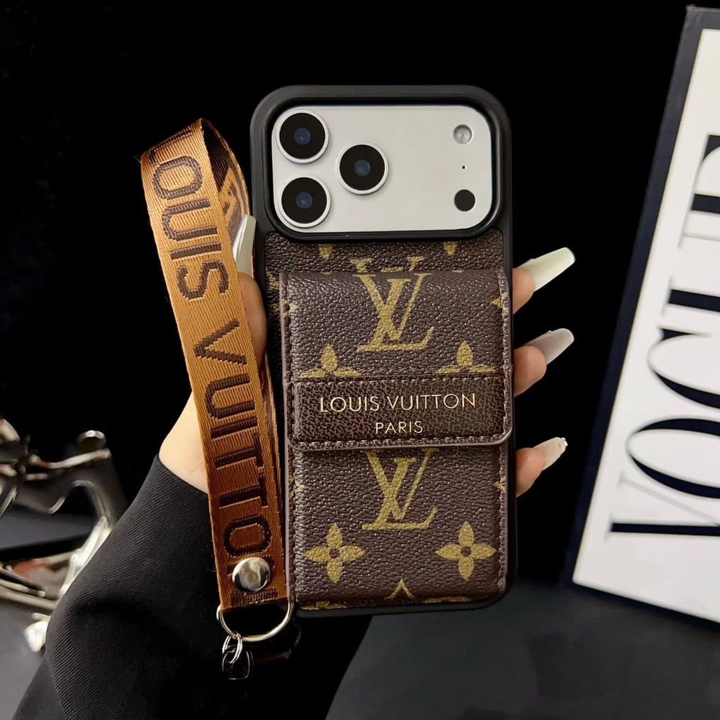 Louis Vuitton iPhone 17 Pro Max Wallet Case With Strap – Small Monogram Leather - MAJESTY