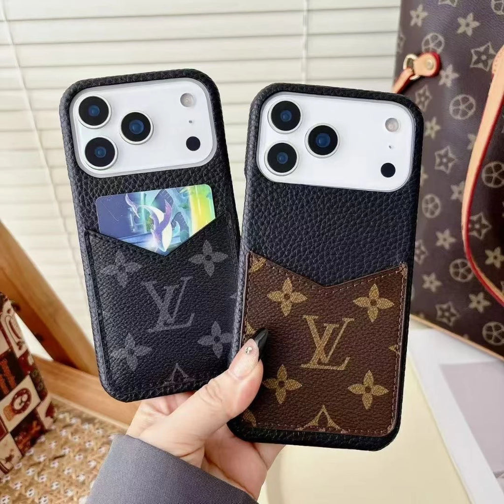 Louis Vuitton iPhone 17 Pro Max Case With Cardholder – Classic Monogram Leather - MAJESTY