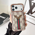 Gucci iPhone 17 Pro Max Case with Cardholder - Beige GG Monogram Leather