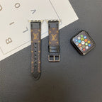 Luxury Louis Vuitton Apple Watch Band – Stitched Monogram Leather Strap