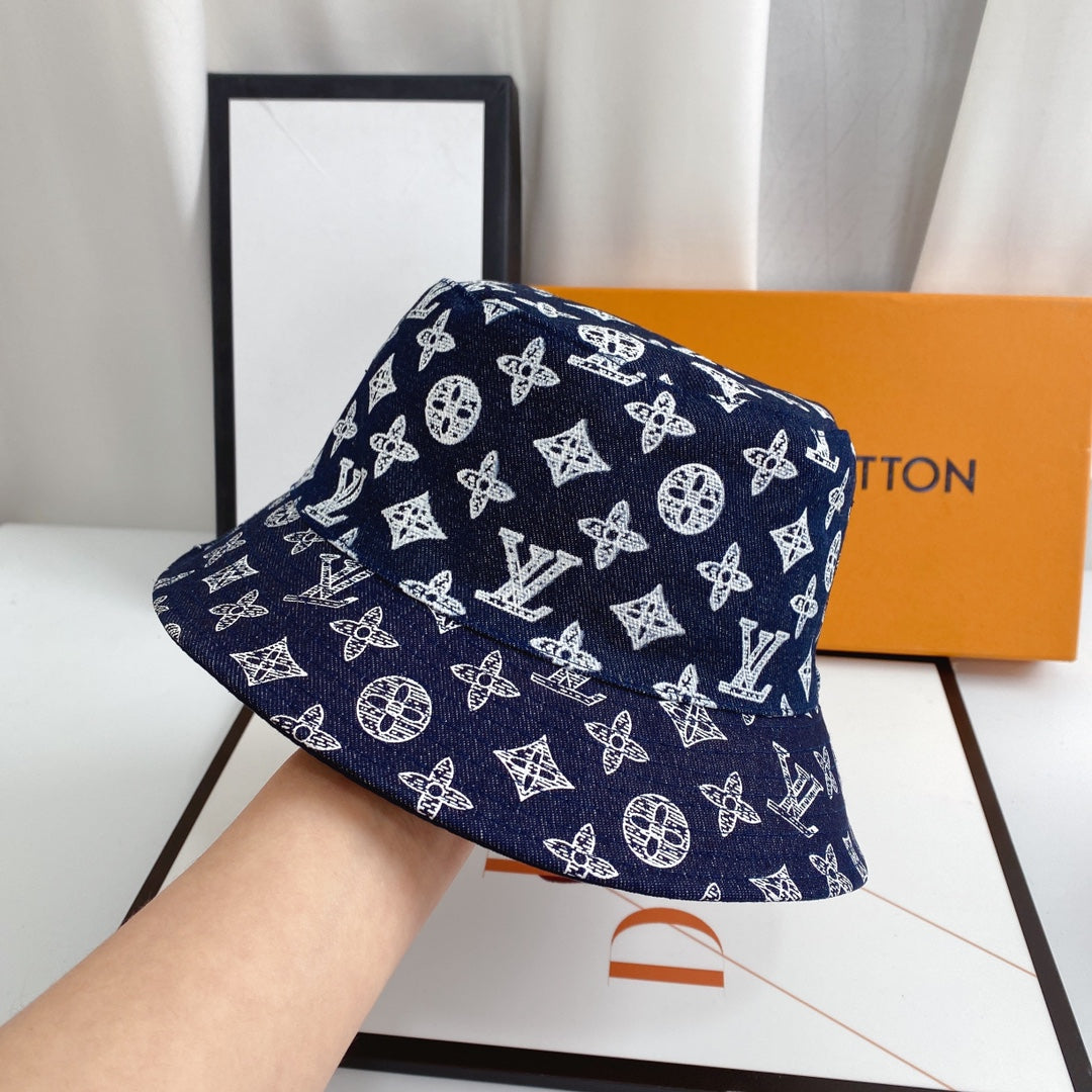 Louis Vuitton Monogram Denim Bucket Hat | Luxury Designer LV Hat