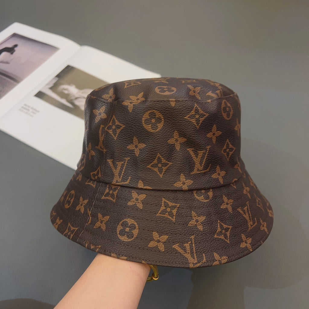 Louis Vuitton Monogram Leather Bucket Hat | Luxury Designer LV Hat