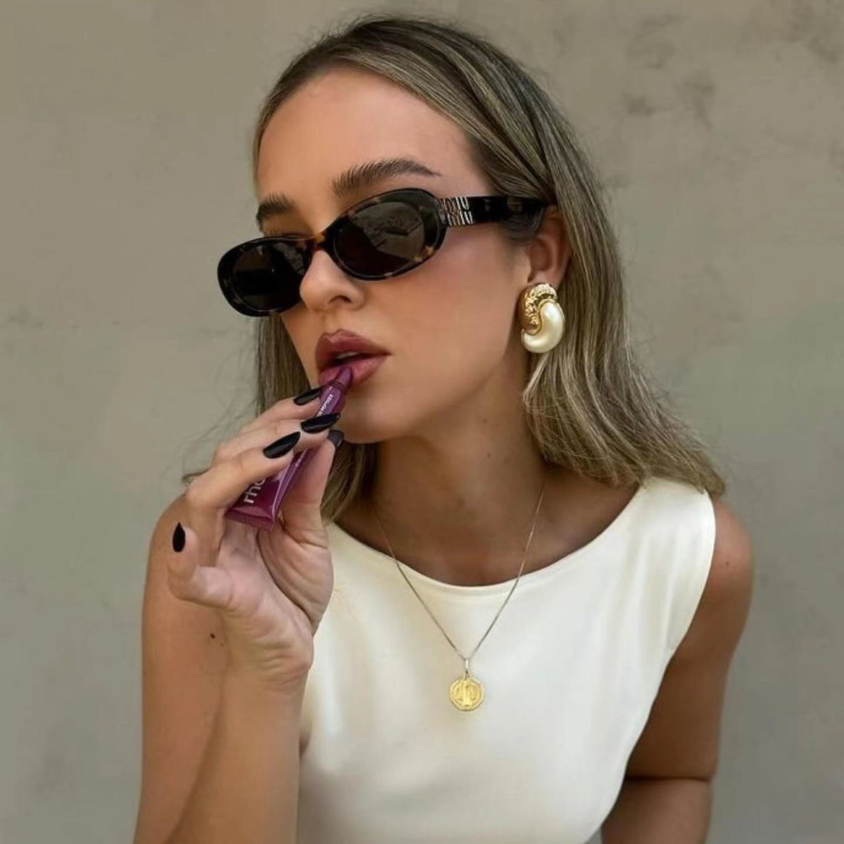 Miu Miu Retro Oval Polarized Sunglasses | Luxury Designer UV400 Eyewear