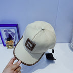 Fendi FF Leather Trim Baseball Cap