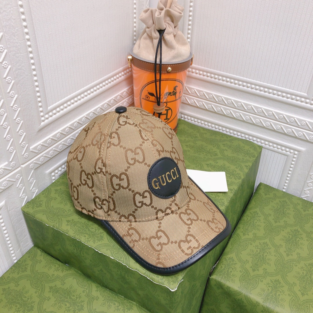 Gucci Leather Trim Baseball Cap