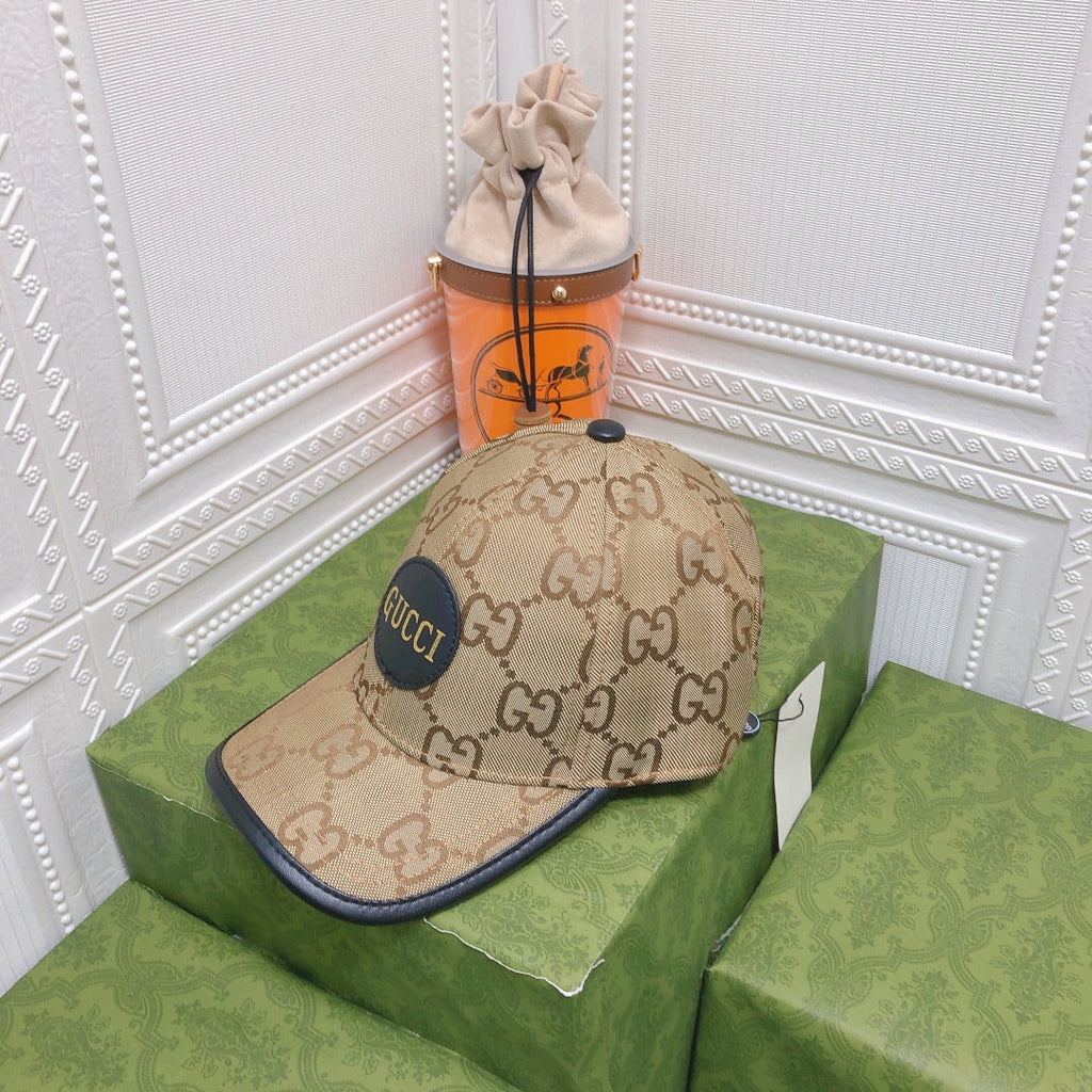 Gucci Leather Trim Baseball Cap