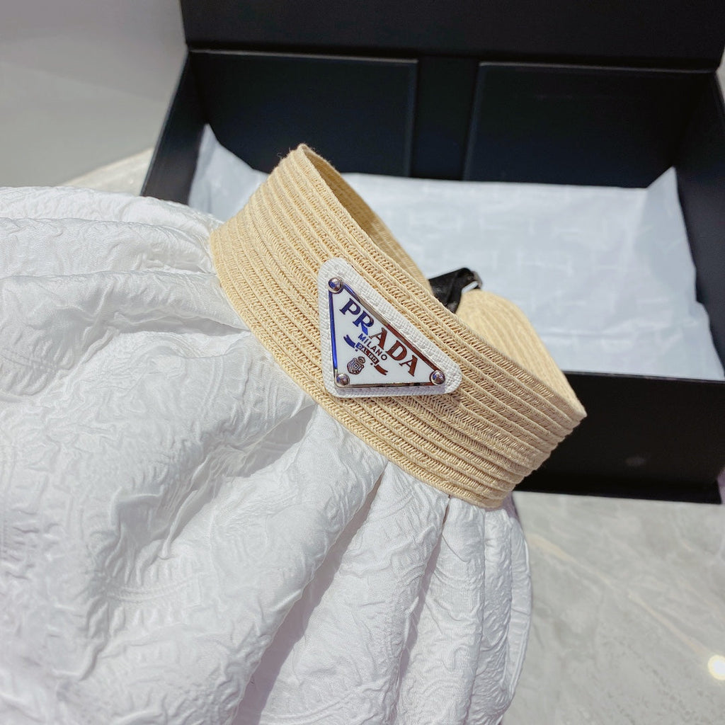 Prada Foldable Crinkled Cotton Sun Visor | Luxury Designer Summer Hat
