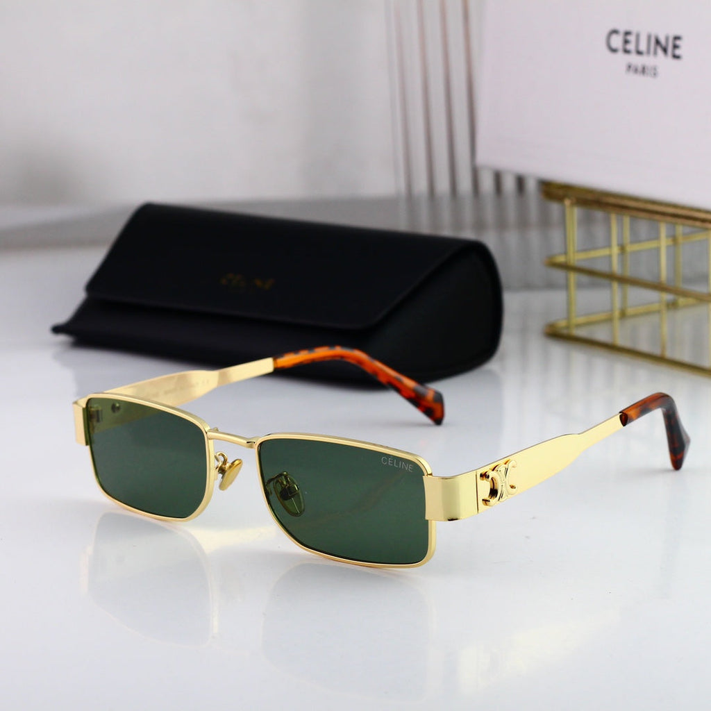 CELINE Triomphe Square Metal Sunglasses | Luxury UV400 Eyewear