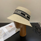 Luxury Christian Dior Straw Sun Hat for Women