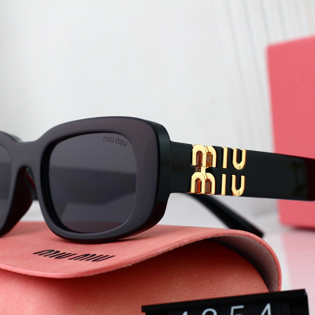 MIU MIU Rectangular Metal Sunglasses | Luxury UV400 Designer Eyewear
