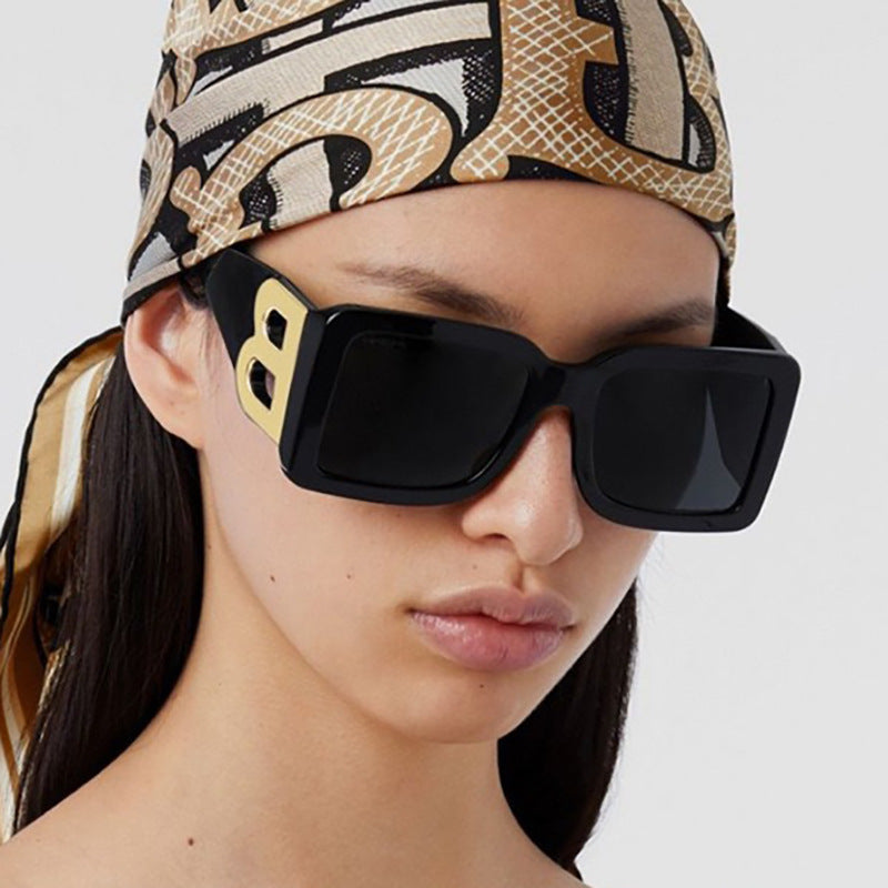 Burberry B Oversized Square Polarized Sunglasses