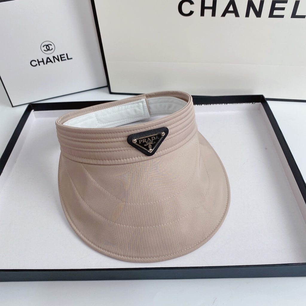 Luxury Prada Sun Visor Triangle Logo Open Top