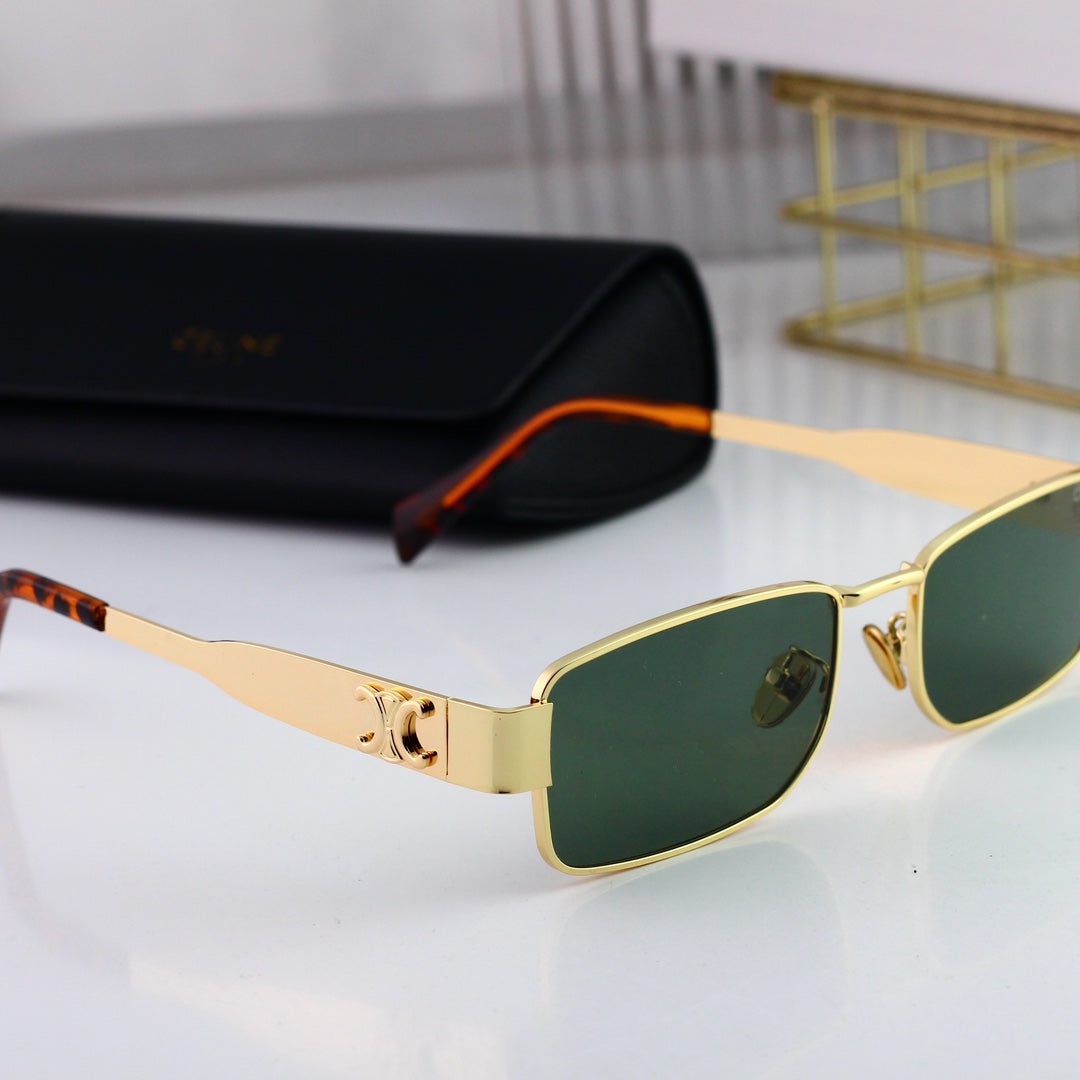CELINE Triomphe Square Metal Sunglasses | Luxury UV400 Eyewear