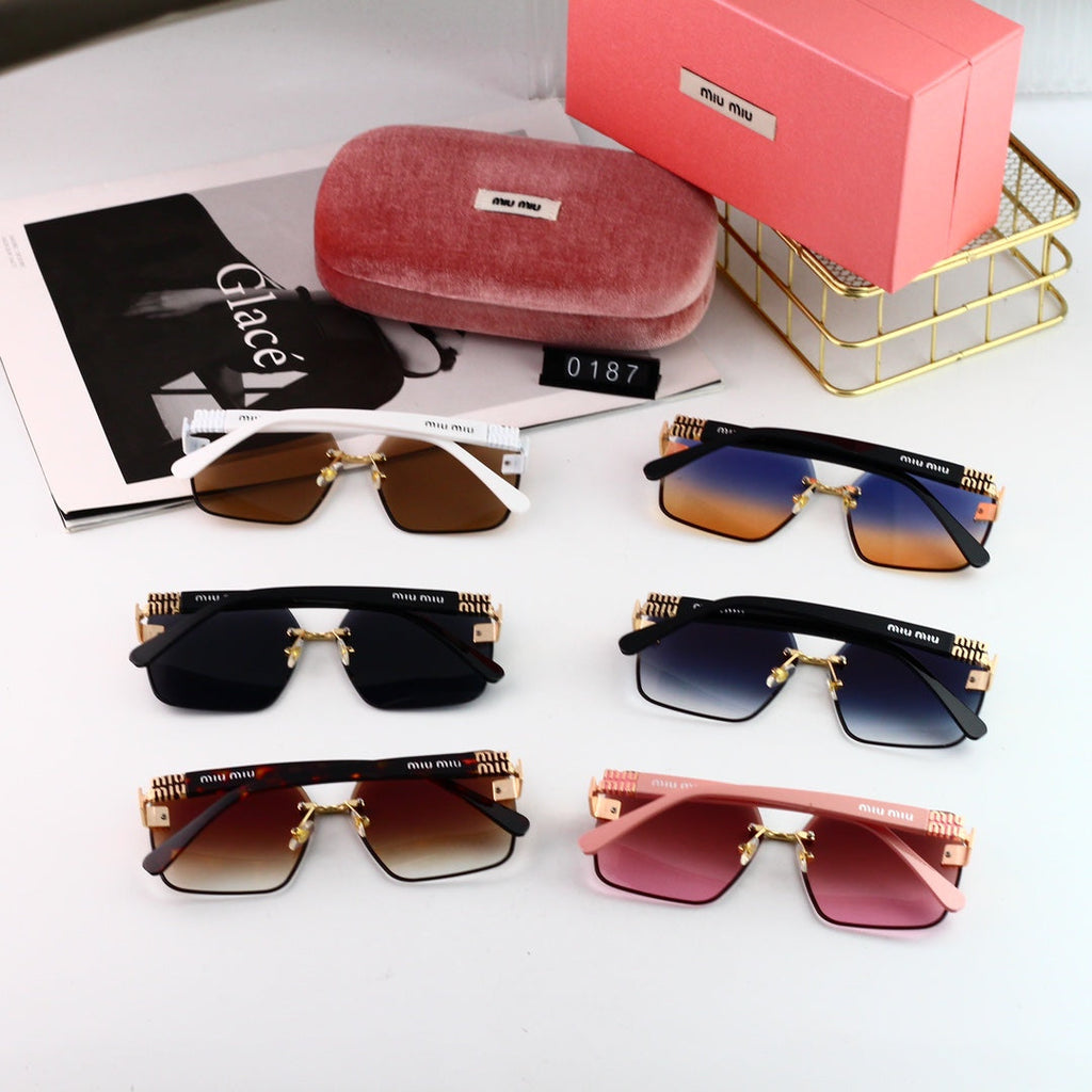 MIU MIU Rectangular Metal Sunglasses | Luxury UV400 Designer Eyewear