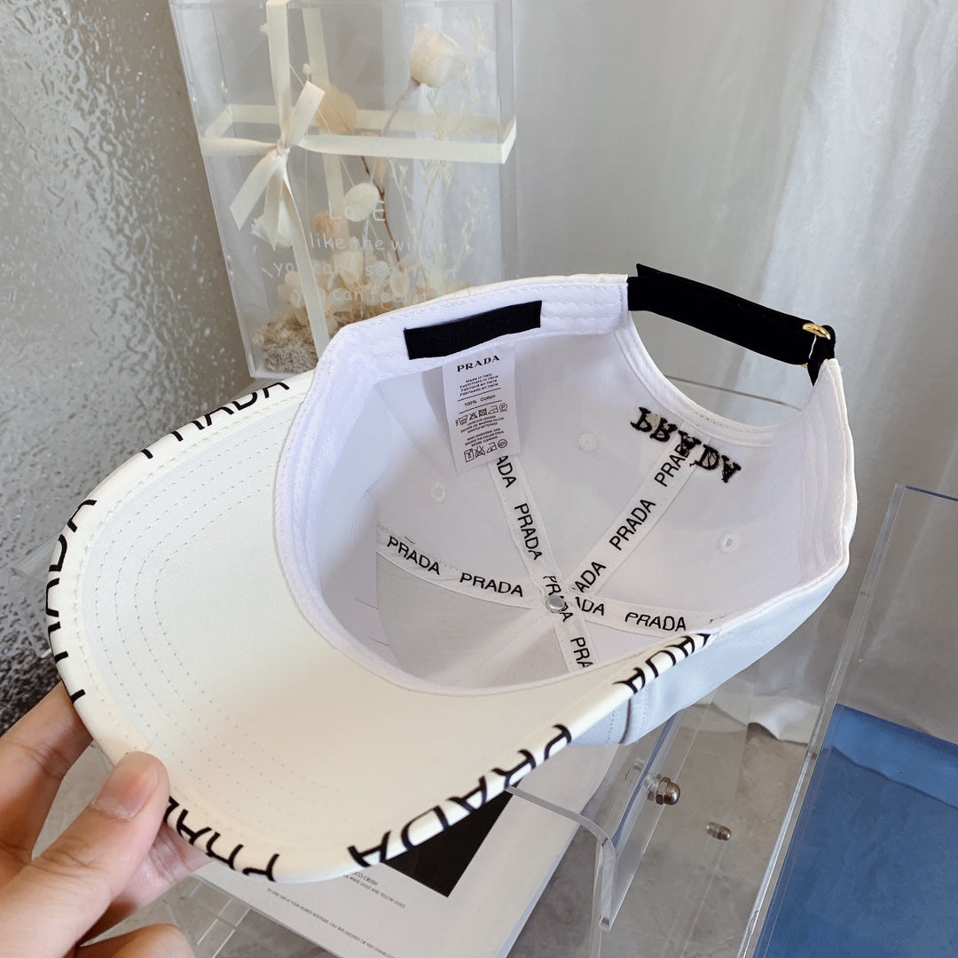 Prada Premium Cotton Embroidered Baseball Cap for Men & Women