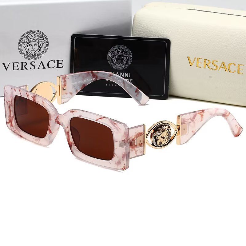 Versace Medusa Thick-Frame Rectangular Polarized Sunglasses