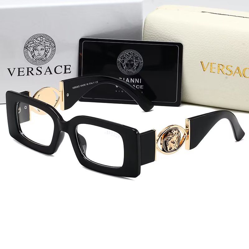 Versace Medusa Thick-Frame Rectangular Polarized Sunglasses