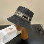 Luxury Christian Dior Straw Sun Hat for Women