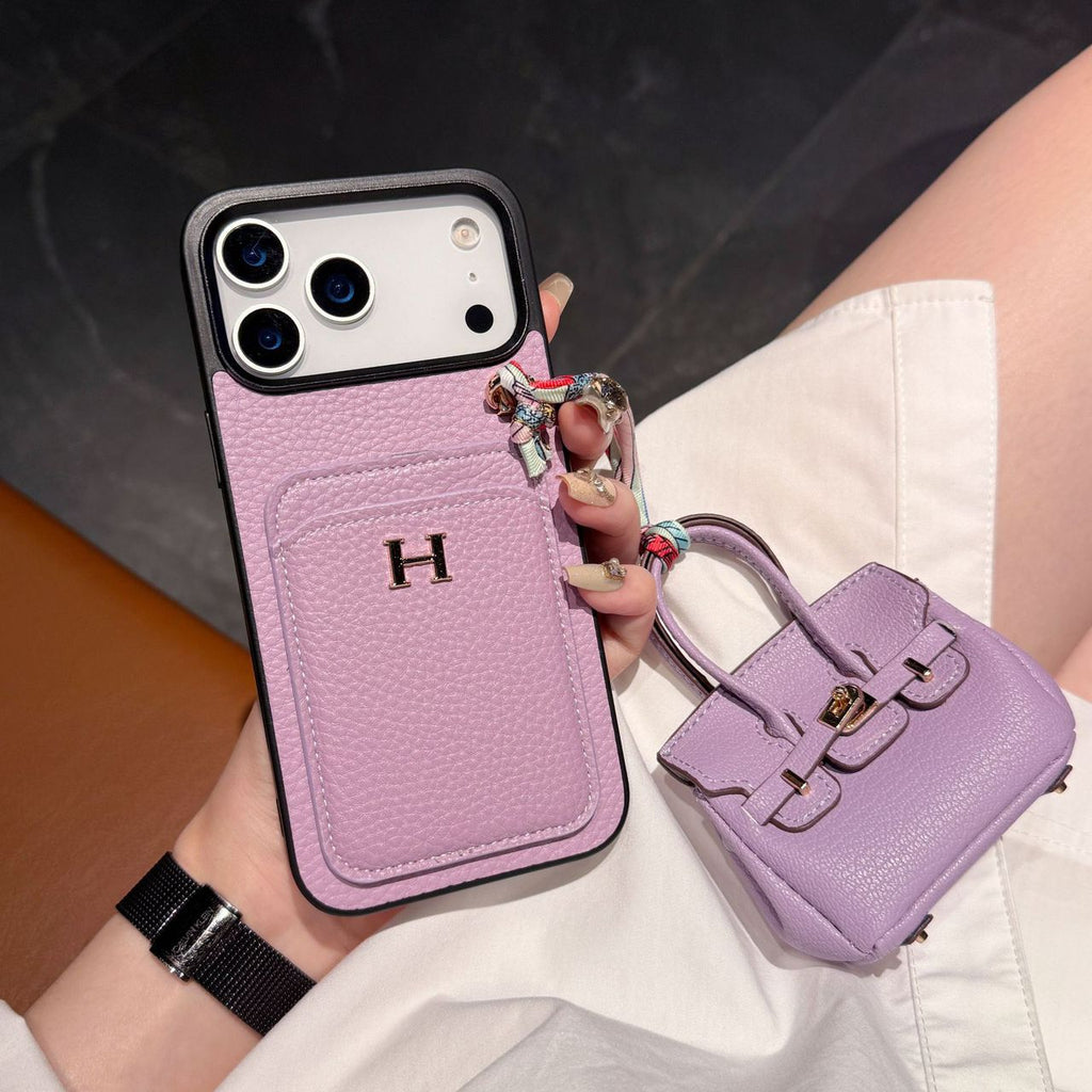 Hermes iPhone 18 Pro Max Case with AirPods Cover – Luxury Leather Designer Set White