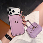 Hermes iPhone 18 Pro Max Case with AirPods Cover – Luxury Leather Designer Set White